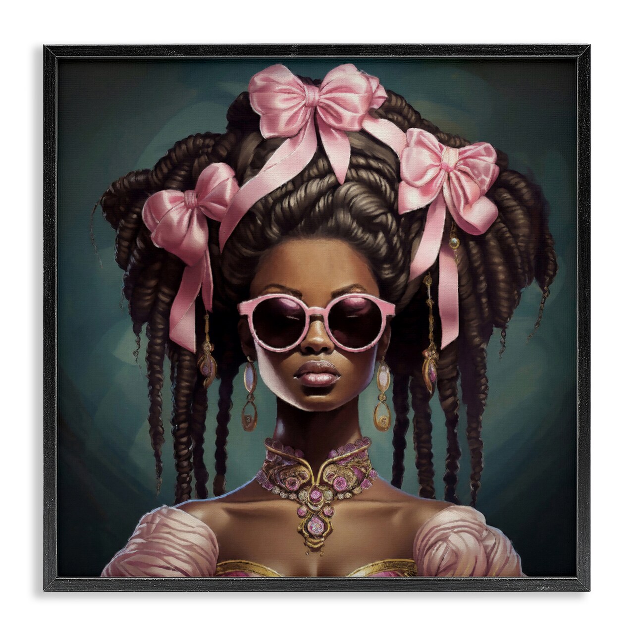 Stupell Industries Rococo Woman With Bows Framed Giclee, design by Grotto Studios